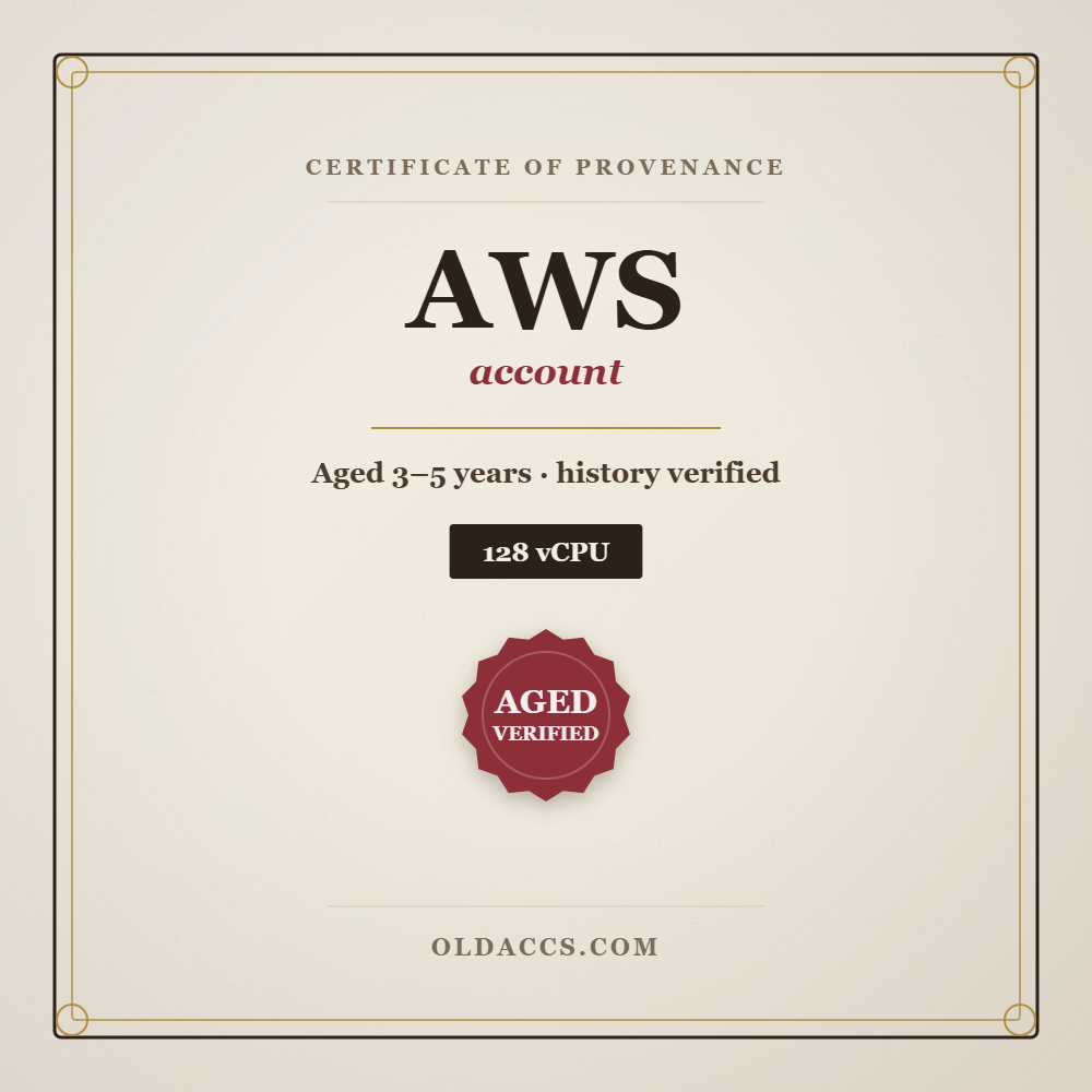 Buy Aged AWS 128 vCPU Account