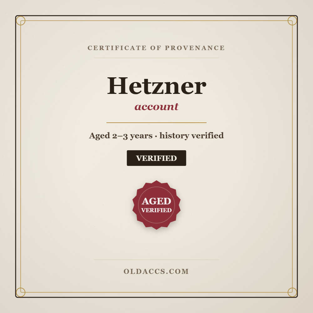 Buy Aged Hetzner Accounts